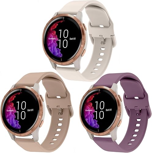Miniatura 9 de Bandas compatibles con Garmin Vivoactive 5 / Vivoactive 3/ Venu 2 Plus/Venu Sq/Venu Smart Watch, correa de repuesto de silicona suave de liberación