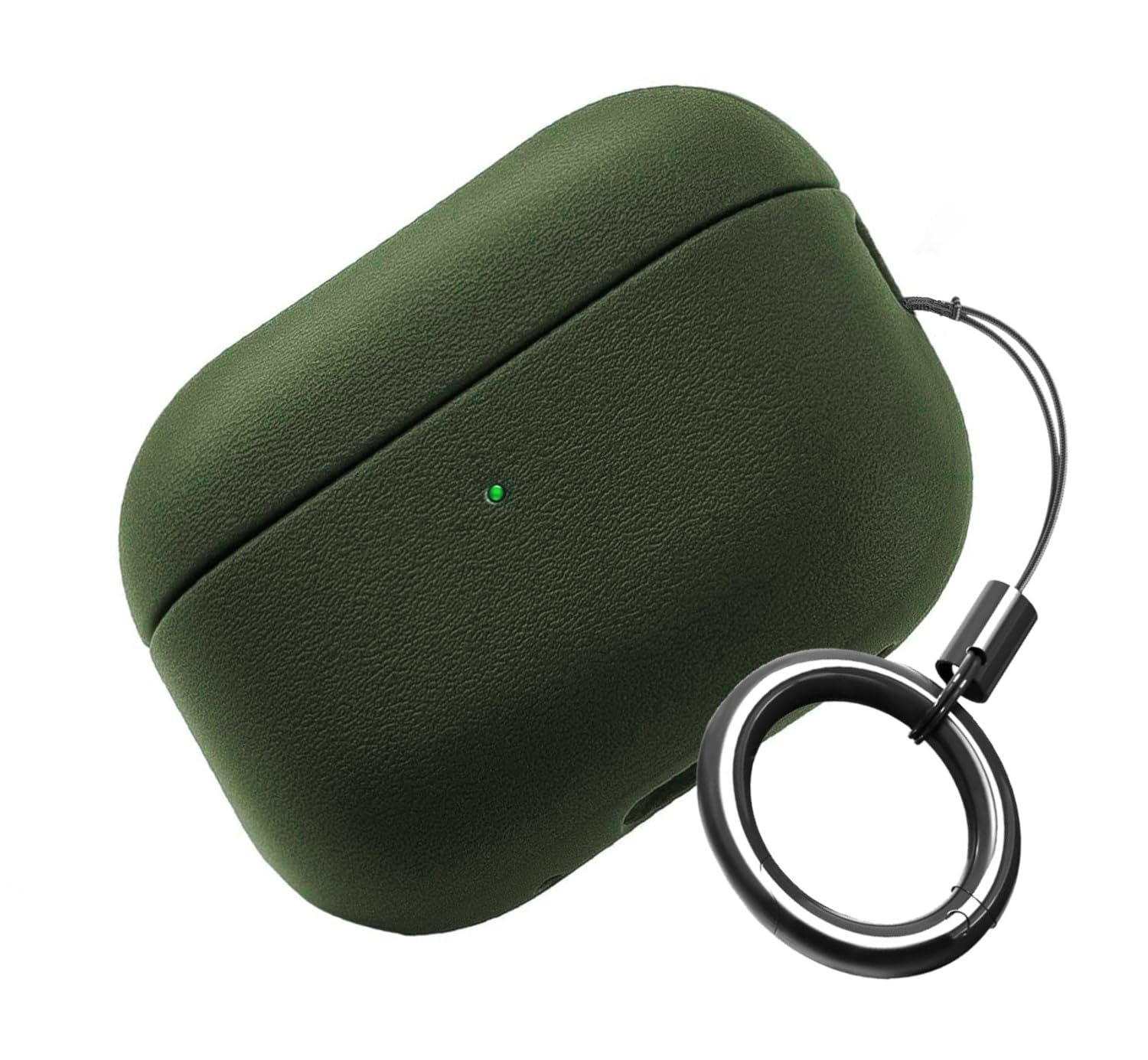 Minesk Airpods Pro 2. Nesil ile Uyumlu Leather Skin Serisi Parmak İzi Tutmayan Dış Yüzeye Sahip ve Mükemmel Koruma Sağlayan Orta Sertlikte Silikon Kılıf (Haki)