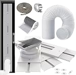 Portable Air Conditioner Window Vent Kit 26-62" Adjustable with Universal 5.0/5.9" Coupler Filter Screen 2 Weather Strippings for LG Portable AC Vertical/Horizontal Sliding Window Seal Kit