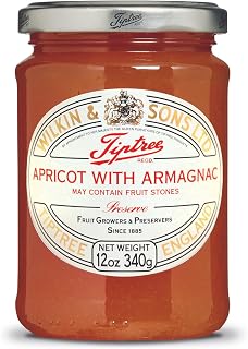 Tiptree Apricot & Armagnac Preserve, 12oz Jar - Premium Whole Fruit Jam with Brandy, Gluten-Free