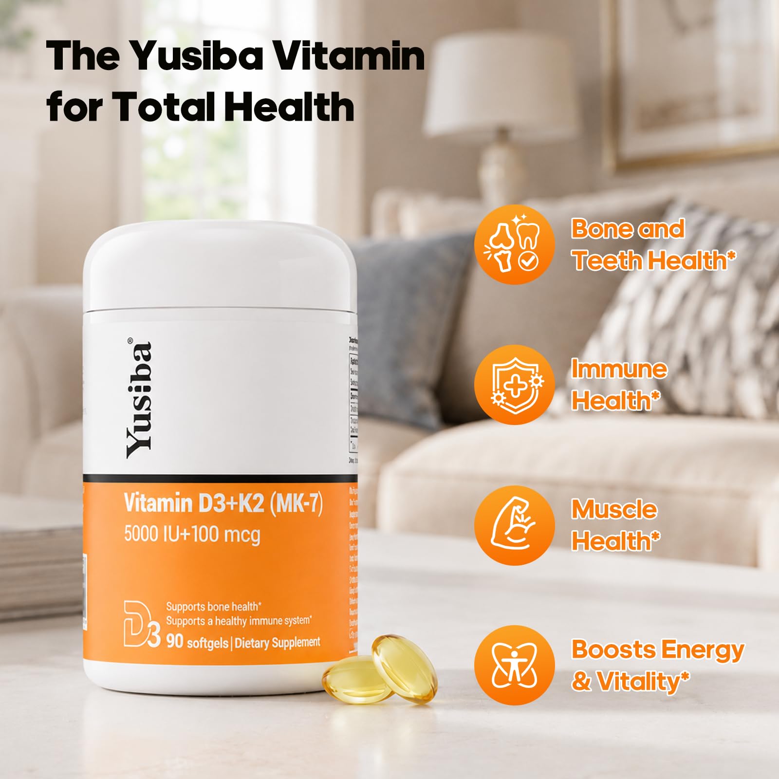Vitamin D3 K2, Vitamin D3 5000 IU & Vitamin K2 All-Trans MK7 100 mcg — Amazon image 3