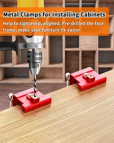 Miniatura 5 de Abrazaderas de gabinete, garra de gabinete para marco de barra con dos tornillos laterales ajustables y placa de alineación, práctica perforación