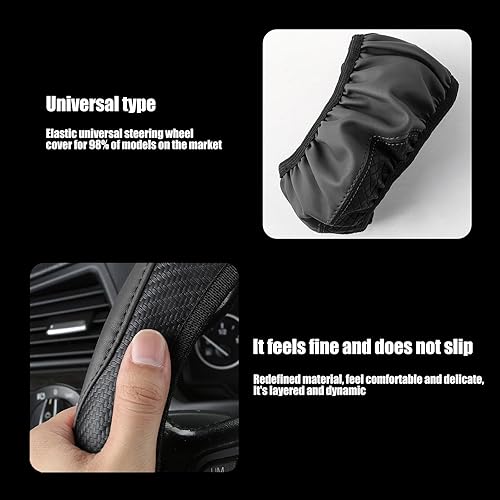 Miniatura 5 de gunhunt Pack-1 funda protectora de cuero artificial para volante de automóvil, funda protectora de volante sin anillo interior, repuesto