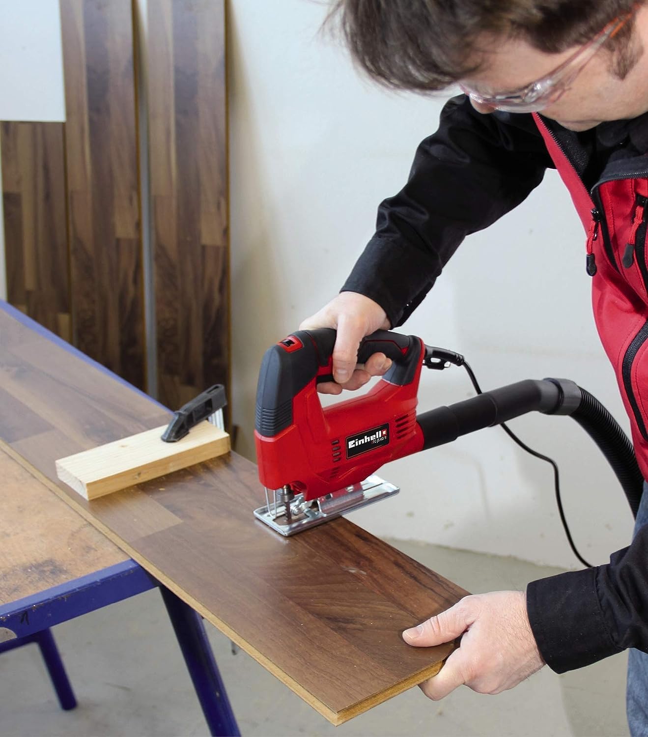 Einhell Seghetto alternativo TC-JS 60/1 (tensione 220-240 V, 400 W, oscillazioni al min. 1000-3000, max taglio legno 60 mm, plastica 10 mm, metallo 6 mm, cambio lama manuale)