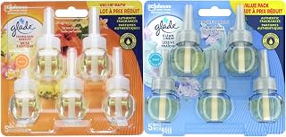 Glade PlugIns Air Freshener Oil Refill, Scented and Essential Oils for Home and Bathroom, Clean Linen 5 Count and Hawaiian Breeze 5 Count