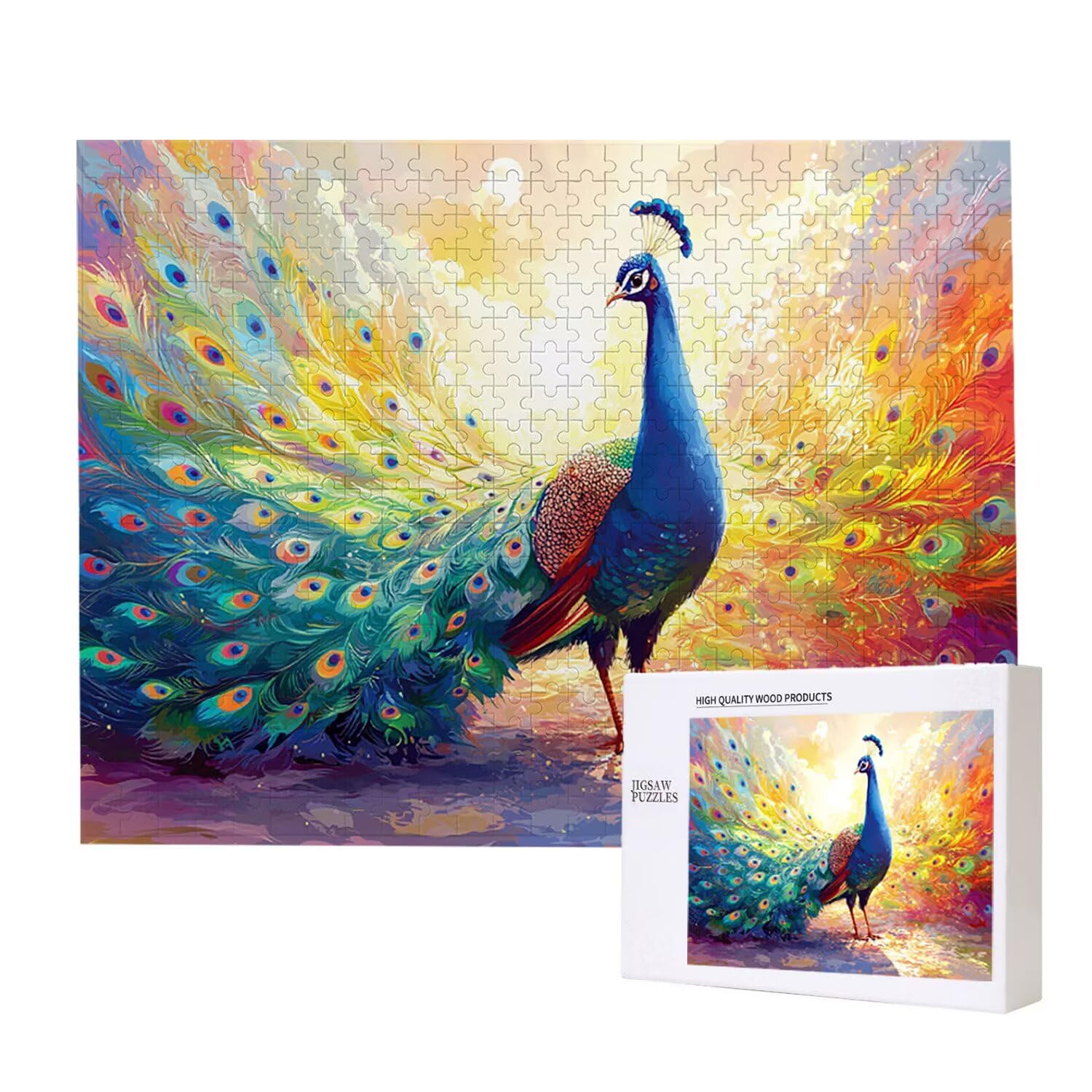 1500 Pezzi di Puzzle, pavone1500 Pezzi di Puzzle per Adulti, Regalo di Anniversario, Regalo di Natale, Decorazione Della Casa, Prevenzione Della Degenerazione Cerebrale Negli Anziani v-517