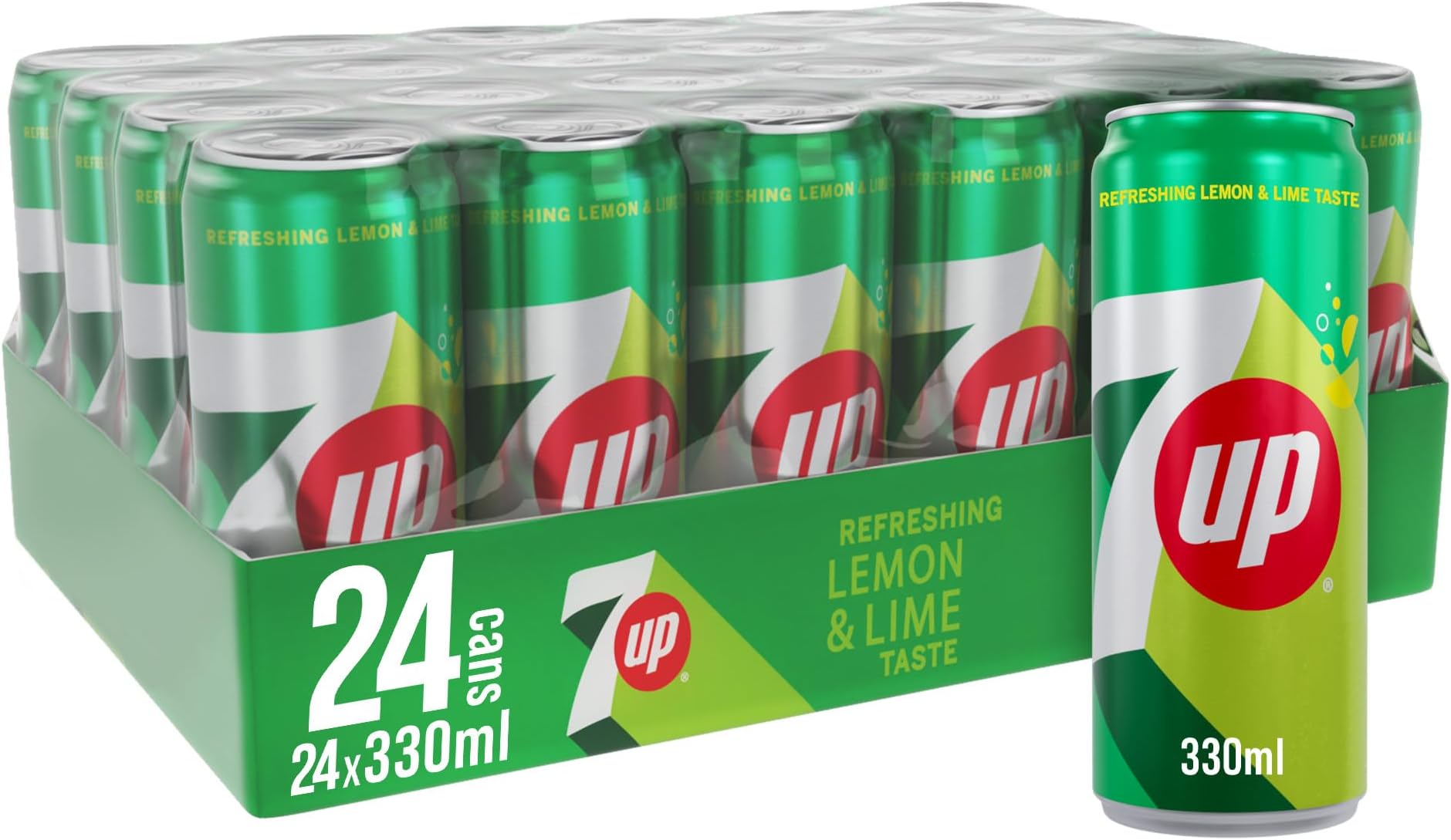 7UP Carbonated Soft Drink, Cans, 330ml X 24