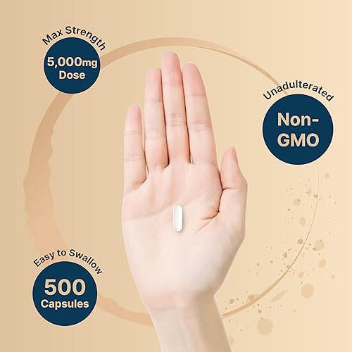 Miniatura 6 de NatureBell Cápsulas de monohidrato de creatina de 5,000 mg por porción, 500 unidades  Píldoras de creatina micronizadas y sin sabor  Soporte para