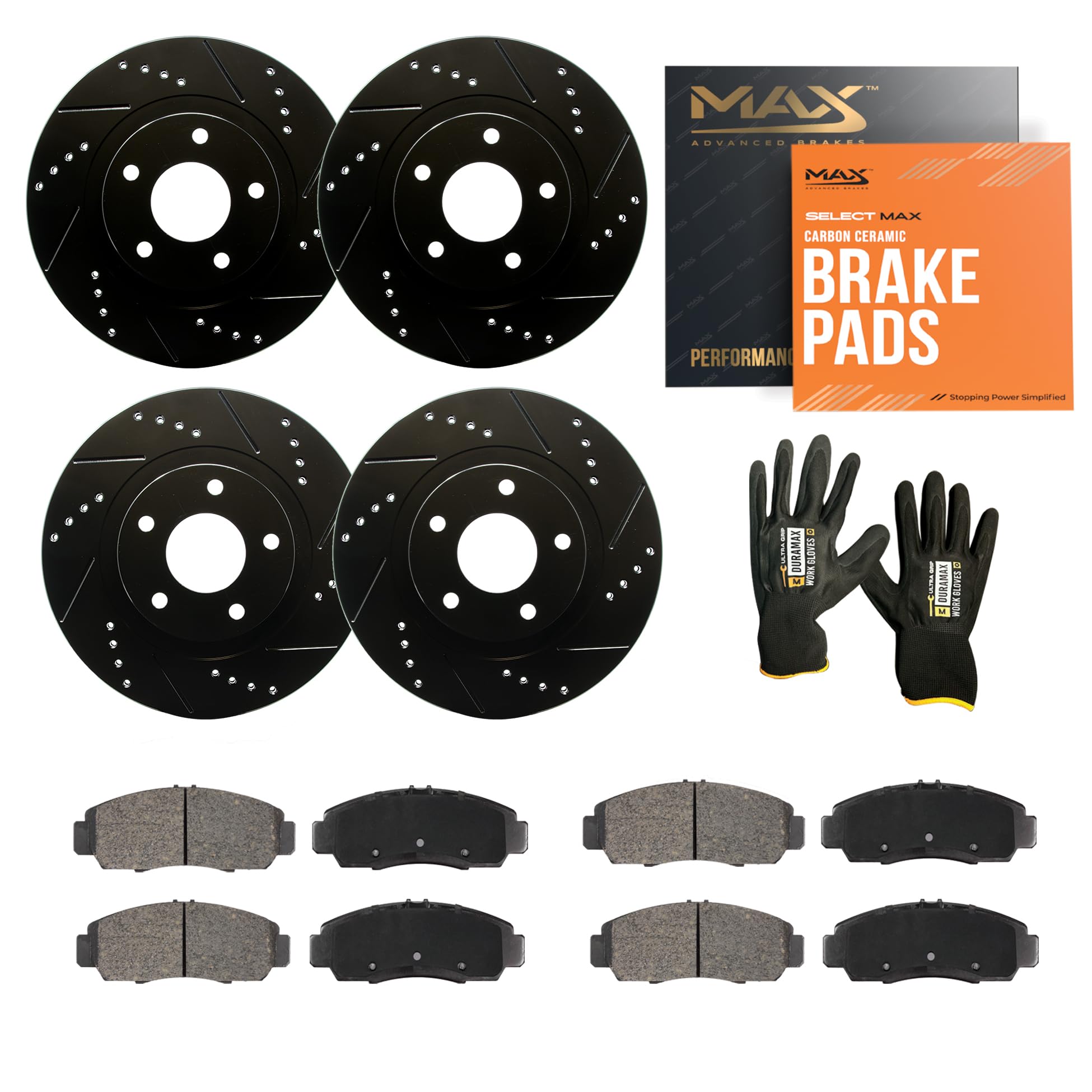 Max Advanced Brakes Front &amp; Rear Brake Kit For Honda Civic