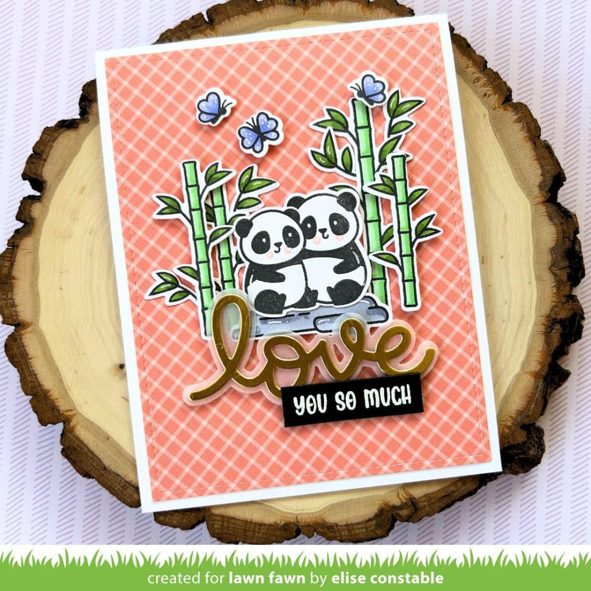 Lawn Fawn LF3596 I Heart Pandas 4X6 Clear Stamp Set