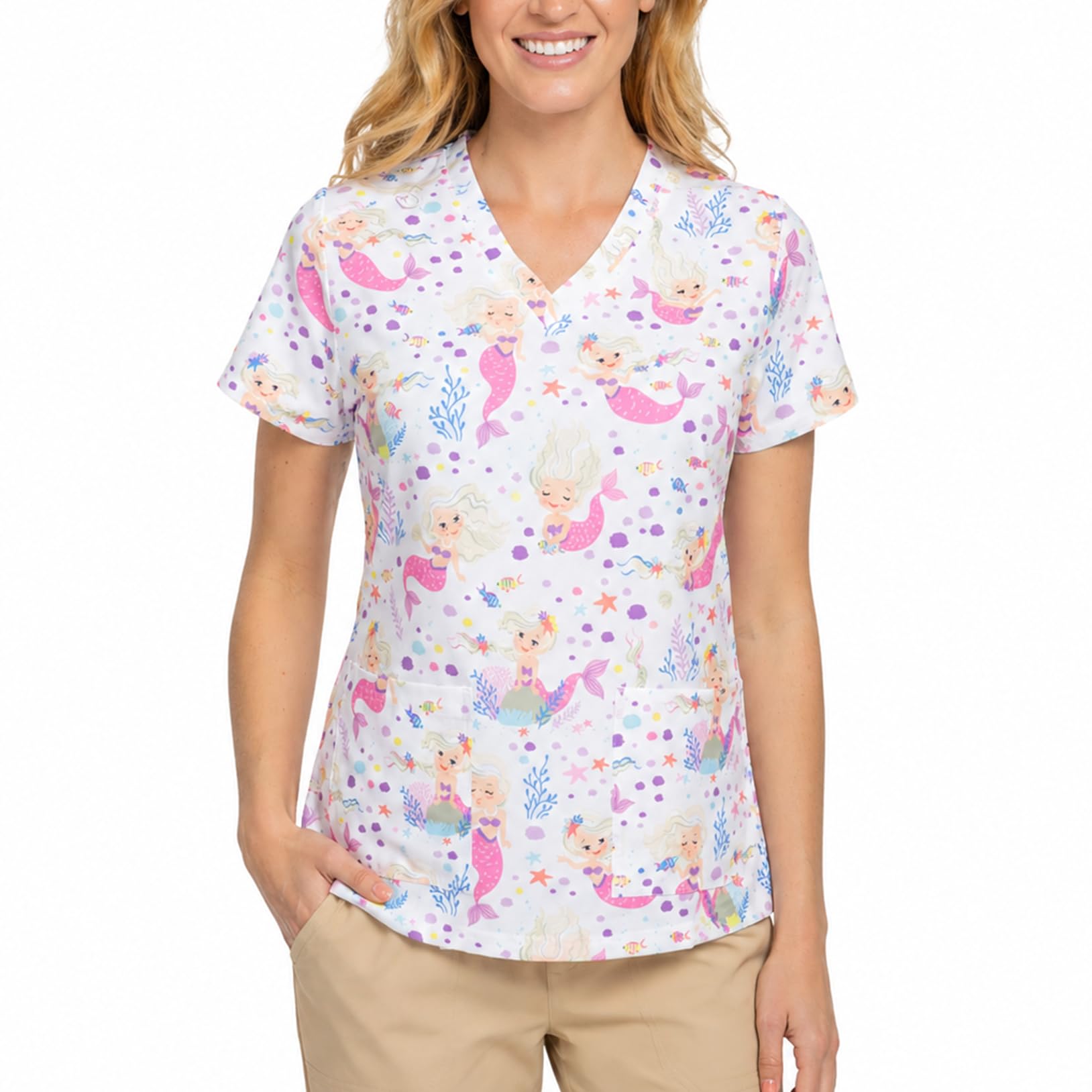 B-well Isabella Casacas Sanitarias Mujer Manga Corta Cuello V Elastano