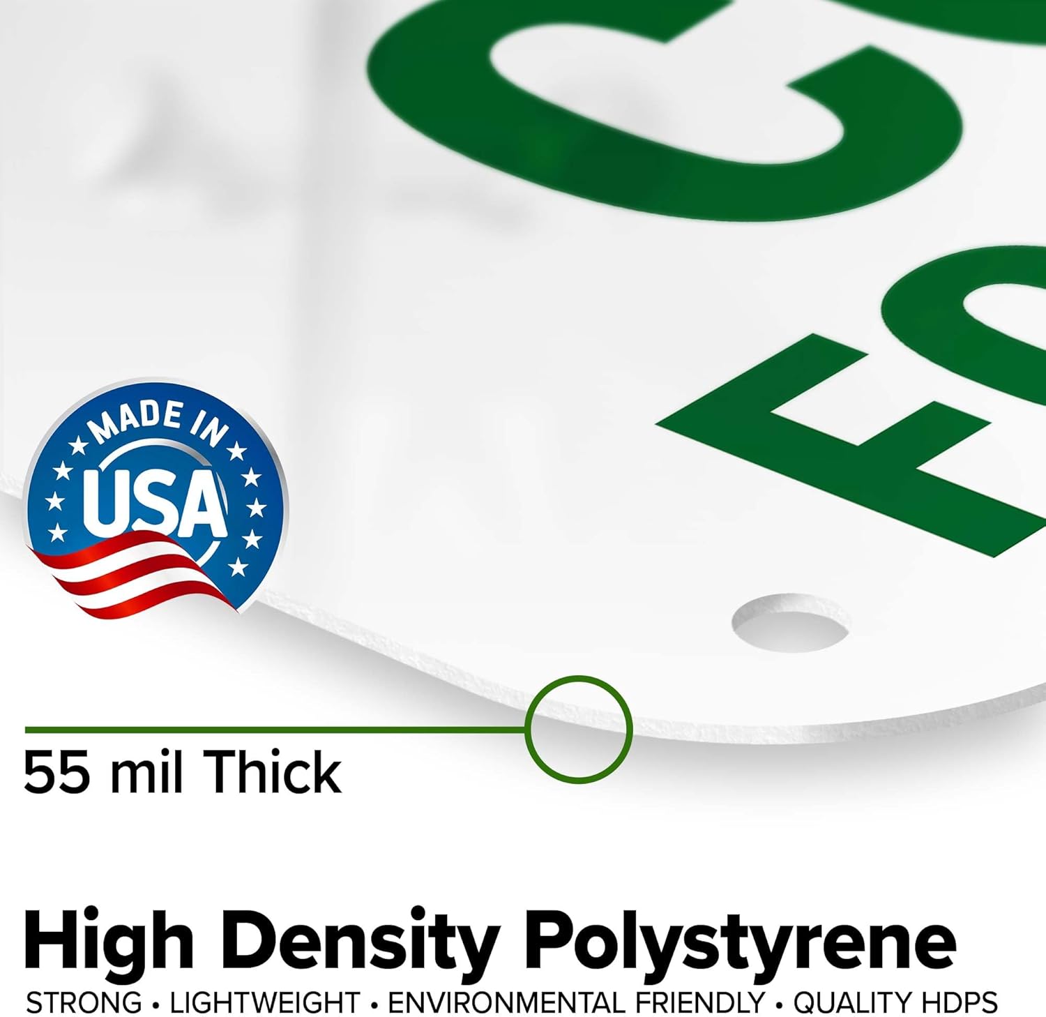 Compost Food Waste Only Sign, 12x18 Inches, 55 mil thick HDPS (high density polystyrene), Made in USA by My Sign Center