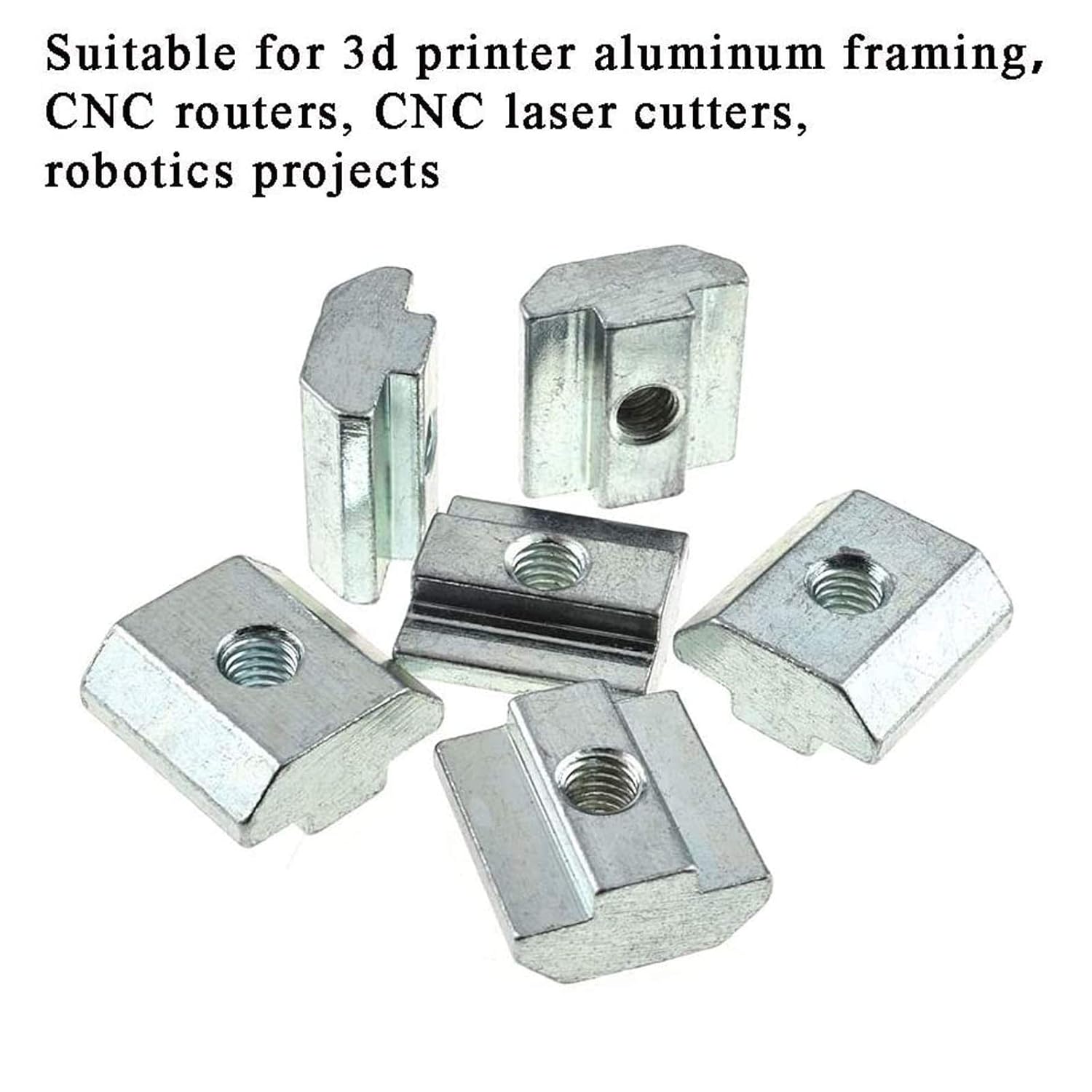 15pcs 4040 Series Sliding T Nuts Metric M6 Thread Slide in Hammer Head T-Nut for Standard 8mm T-Slot Aluminum Extrusion Profile （4040 Series M6）