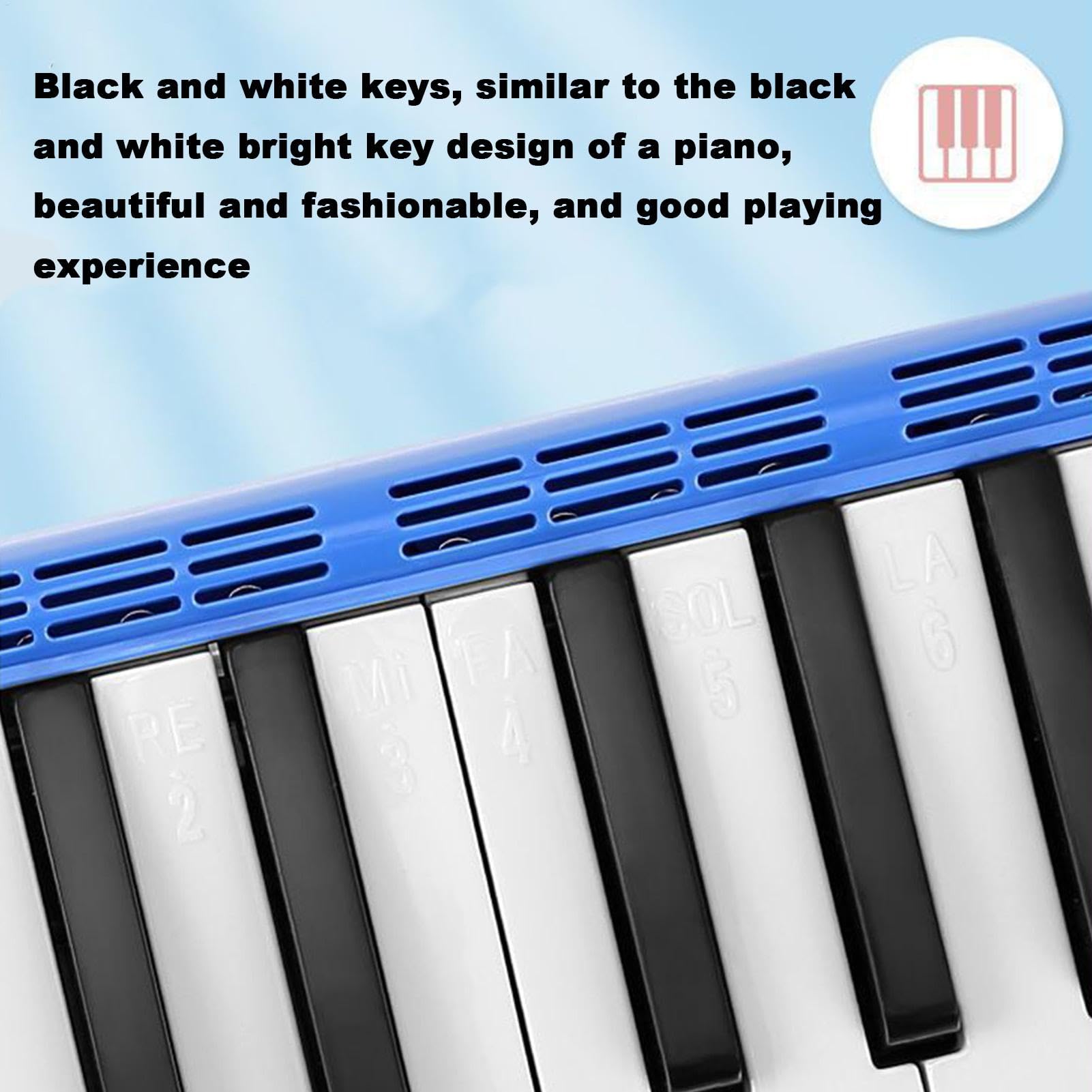Generic - Melodica a 32 tasti - Strumento di conversazione sicura, melodica per, melodica a bocca stabile per principianti - Blu