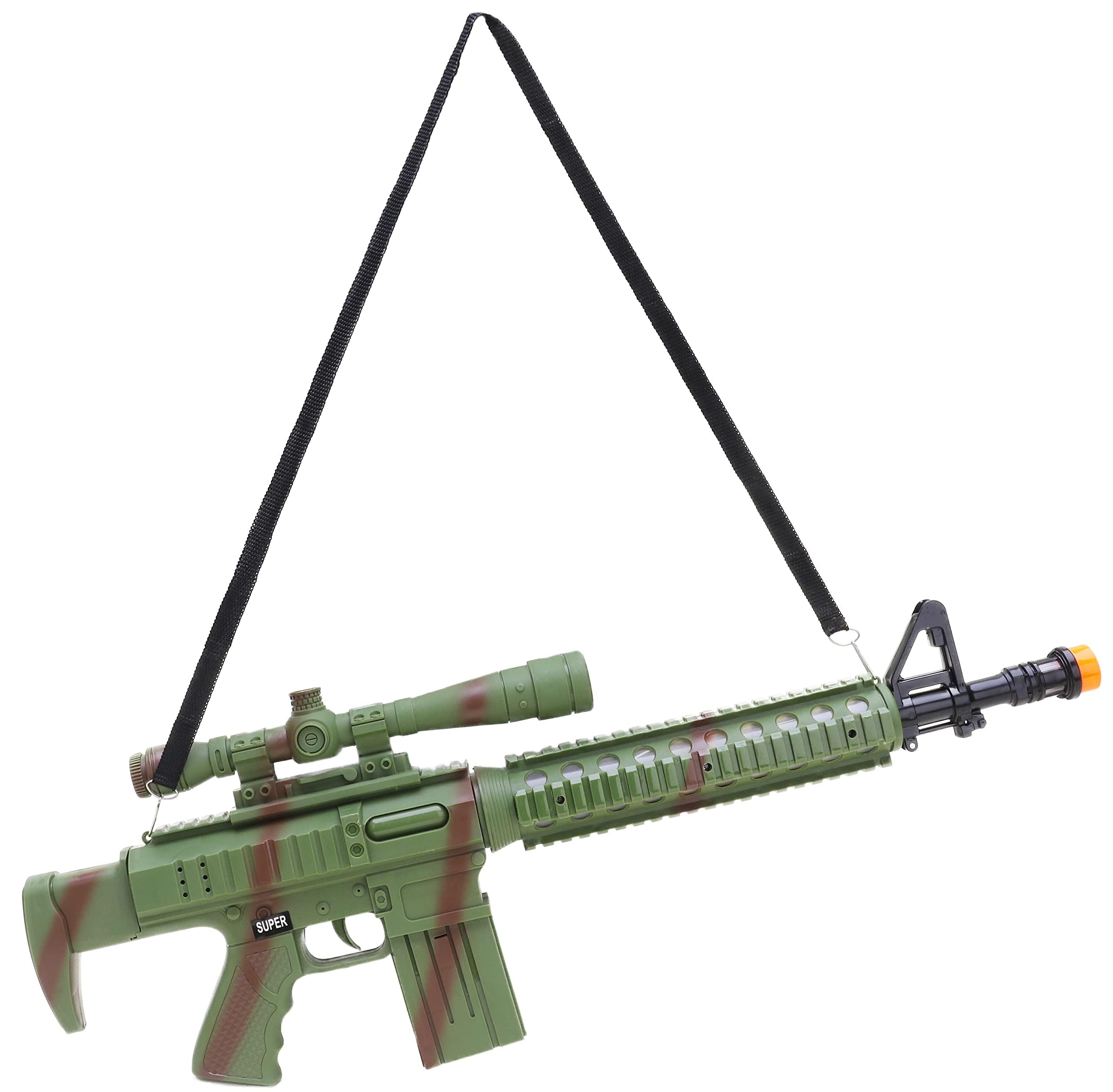 Toyland® Combat Style Toy Machine Rifle With Light & Sound - Role Play - Army Fancy Dress