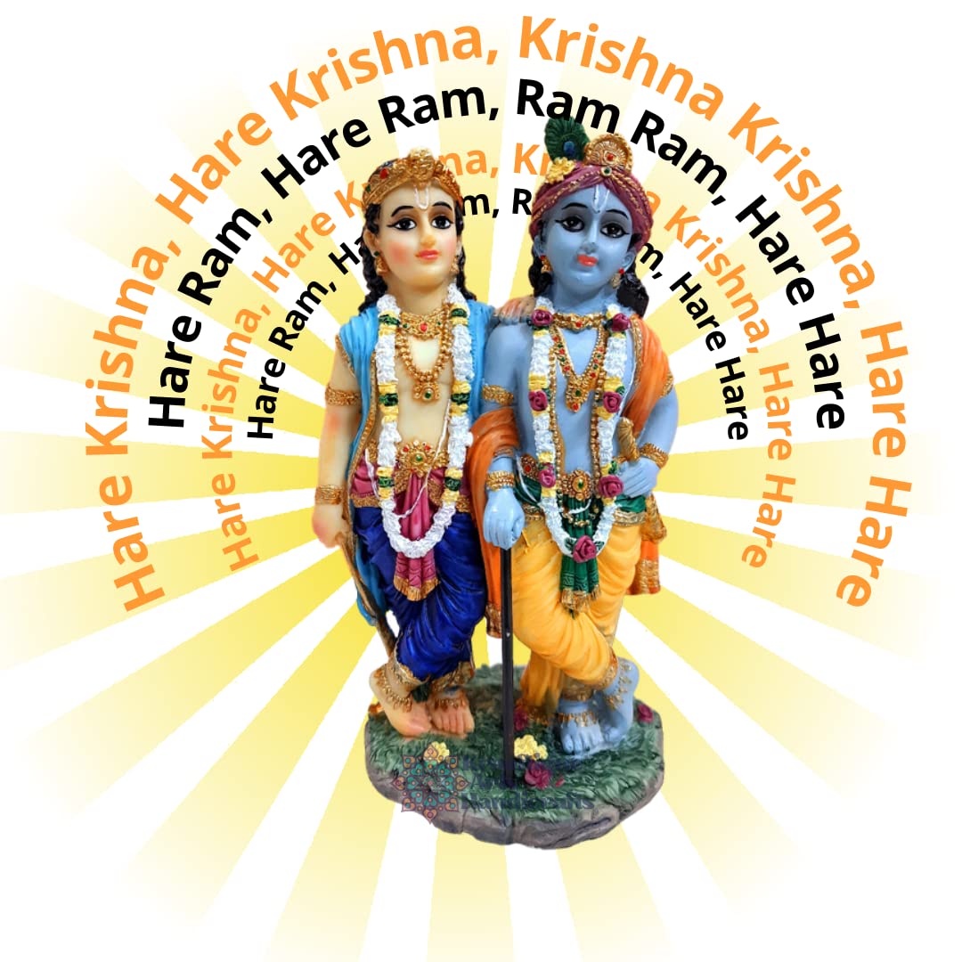 Hikyskin KRAAFTIQUE Shri Ram Darbar Idolo di Dio, spettacolo spirituale Ram Darbar Pratima statua in marmo per la casa, Tempio Puja Ghar Vastu Artigianato Regalo per la famiglia (20,3 cm)