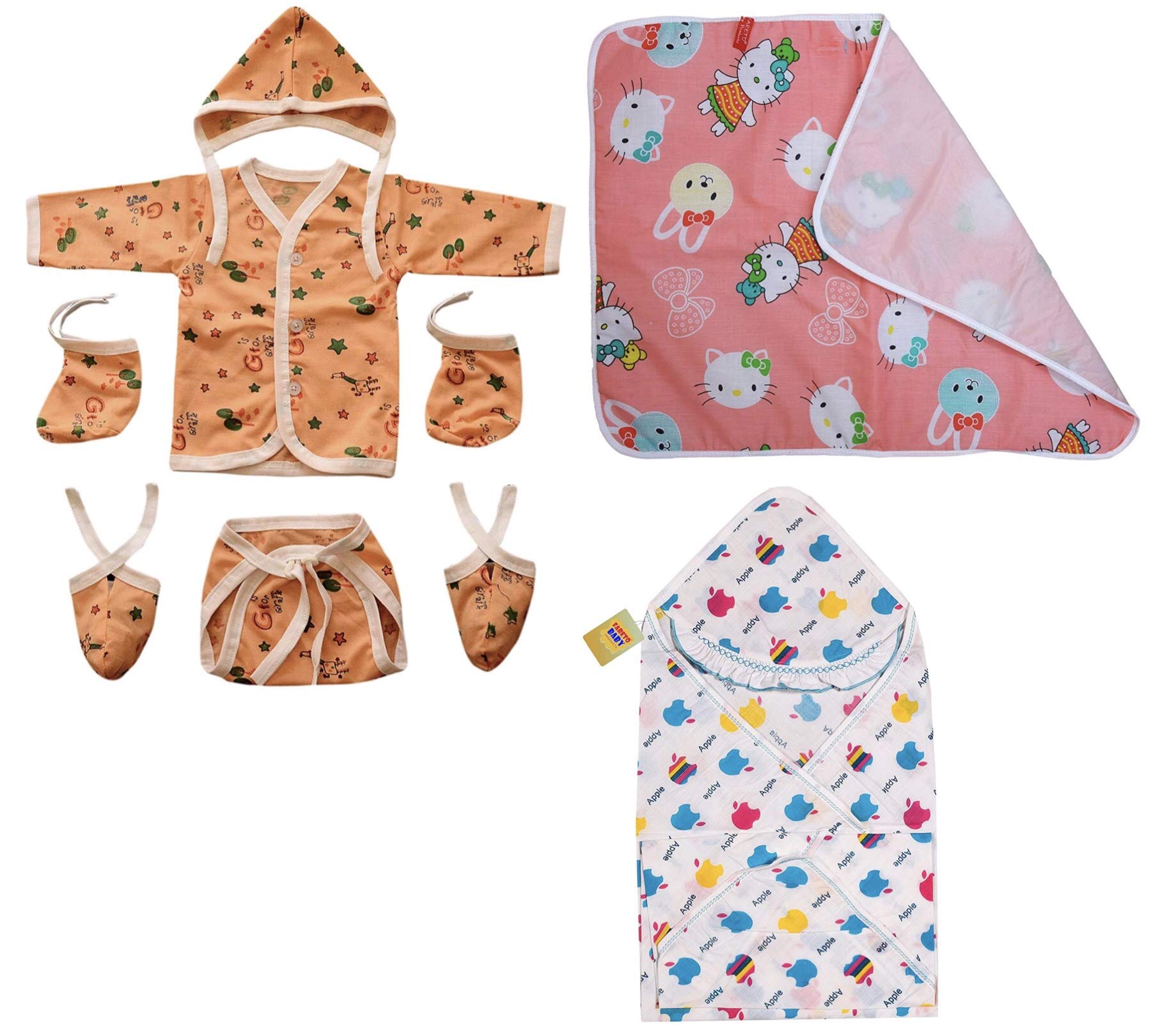 Fareto New Born Baby Gift Pack of Essential Items (0-6 Months) (Pack of 7)-picture-23