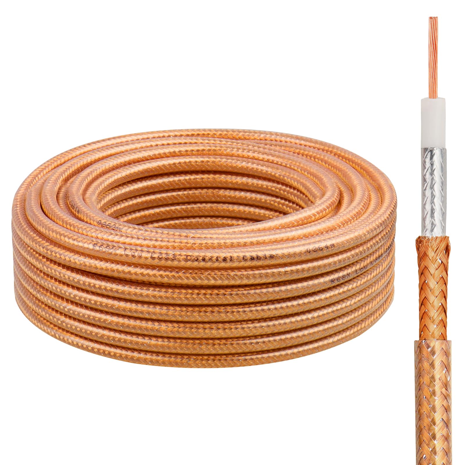 Amazon.com: 50FT RG8X Coaxial Cable, 50 Ohm Low Loss, Solid Copper