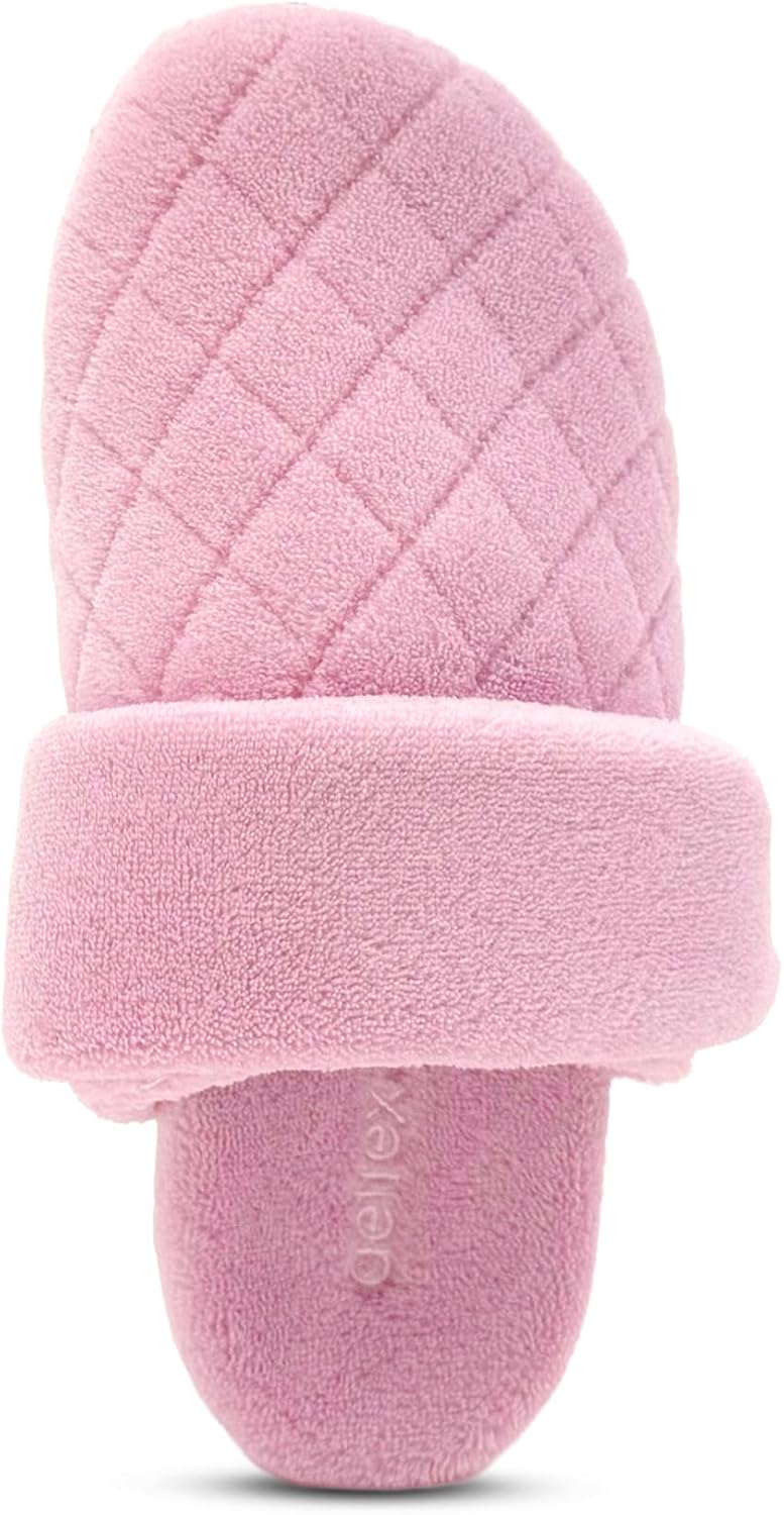 Aetrex Women's Maya Orthopedic Cozy Closed Toe Slippers for Women – Fuzzy bedroom slippers with Arch Support, Adjustable Fit & Memory Foam Comfort - Supportive slippers with arch support for women.