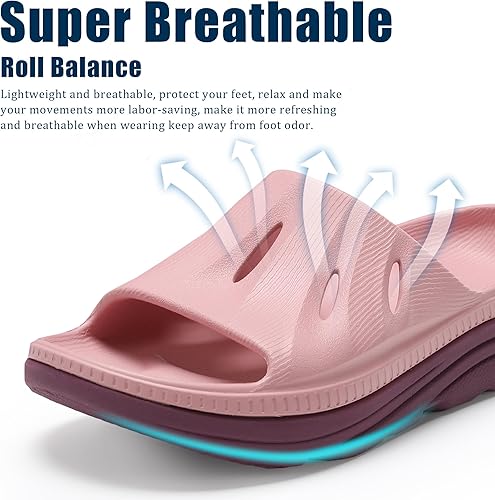 Miniatura 3 de Womens Recovery Sandals Mens Comfortable Athletic Slides Thick Cushion Lightweight Plantar Fasciitis Sport Sliders of Indoor Outdoor,Arch Support