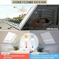 Vista 3 de Skylight Blackout Window Blinds & Shades, Cordless Cellular Shades Thermal Insulation Honeycomb Blinds for Roof Inclined Plane Room Windows, Easy to