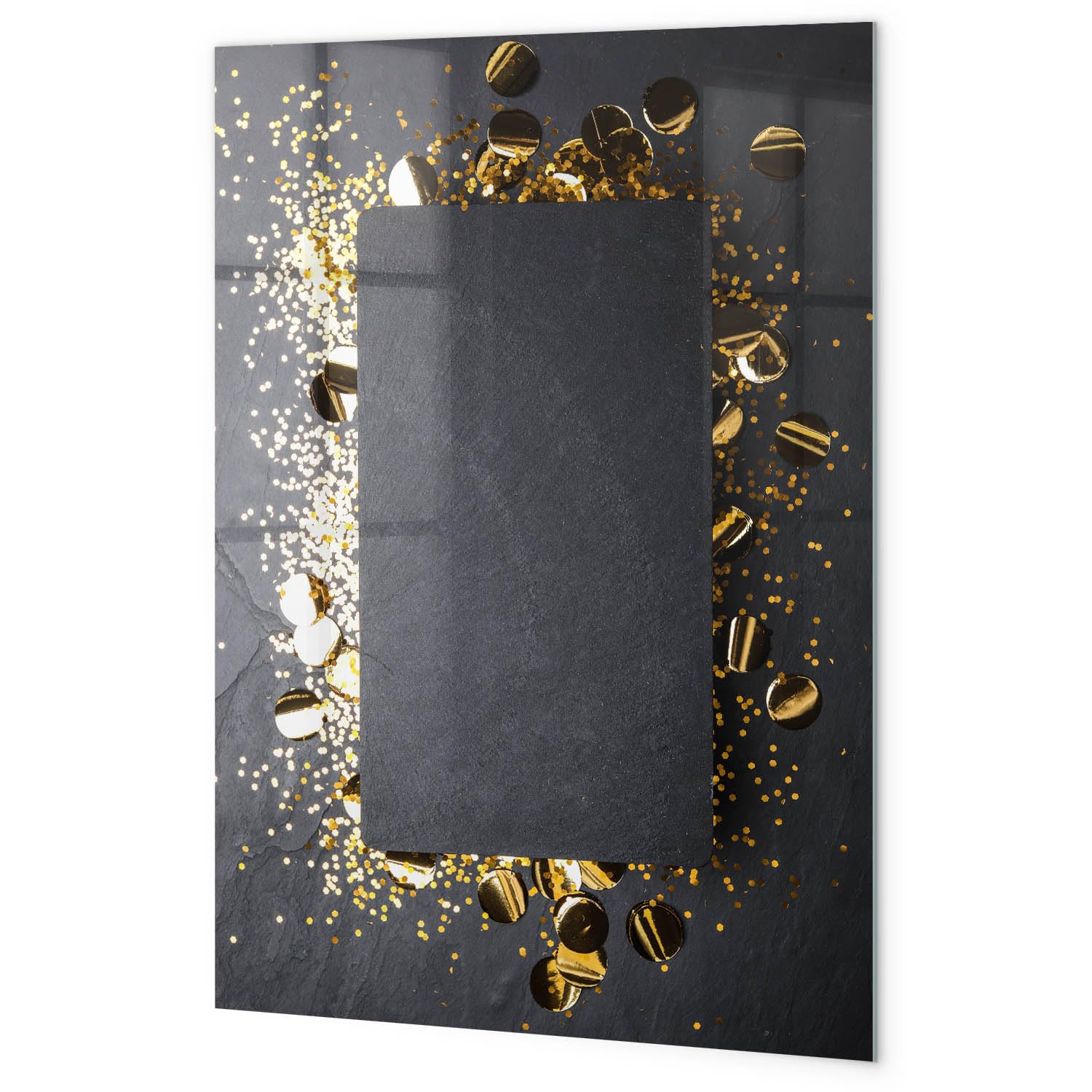 Lavagna magnetica decorativa da parete 60x90 cm | coriandoli dorati