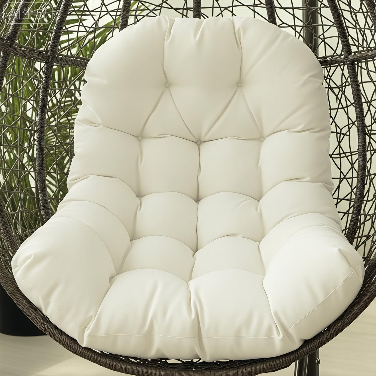 Egg Chair Cushion Replacement Outdoor Hanging Chair Cushion for Patio Furiture Hammock Swing Cushion 47x35x7 Inches (White)
