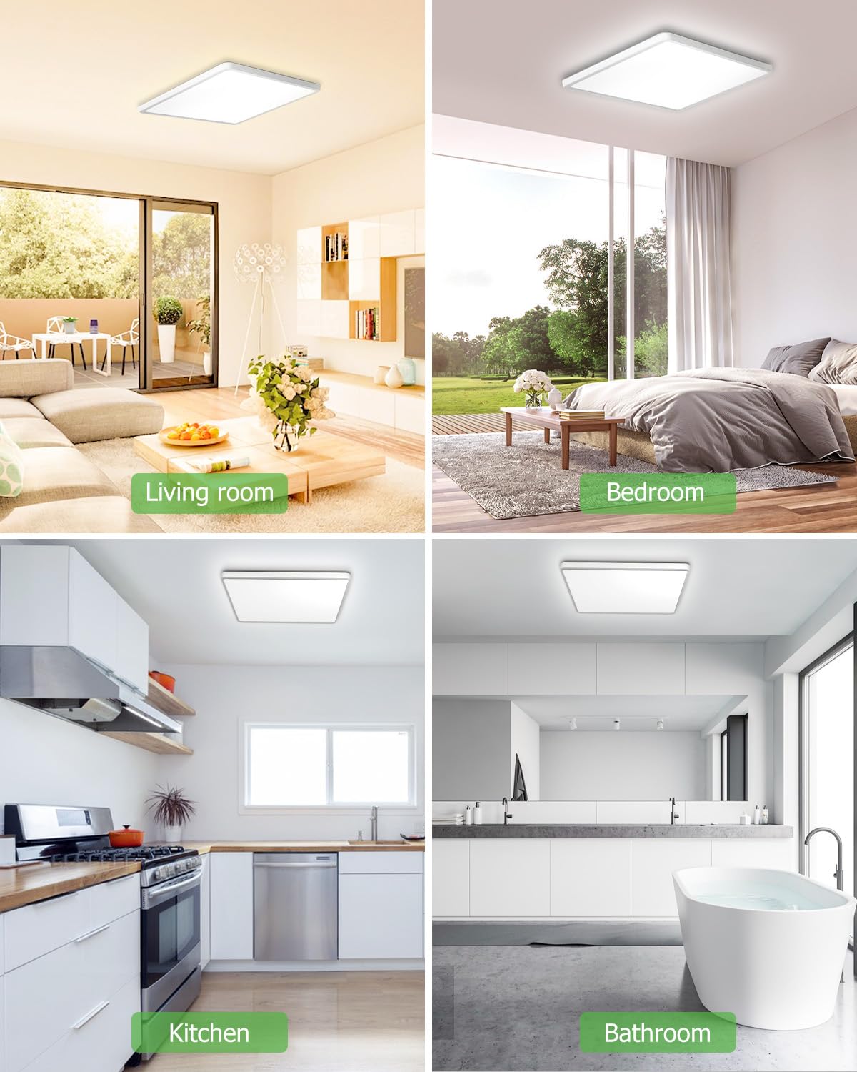 CBJKTX LED plafondlamp plafondlamp daglicht - 90 cm daglichtlamp wit keukenlamp: 4000 K LED-lamp voor binnen, voor keuken, woonkamer, slaapkamer, eetkamer, balkon, hal, garage, kelder, 36 W