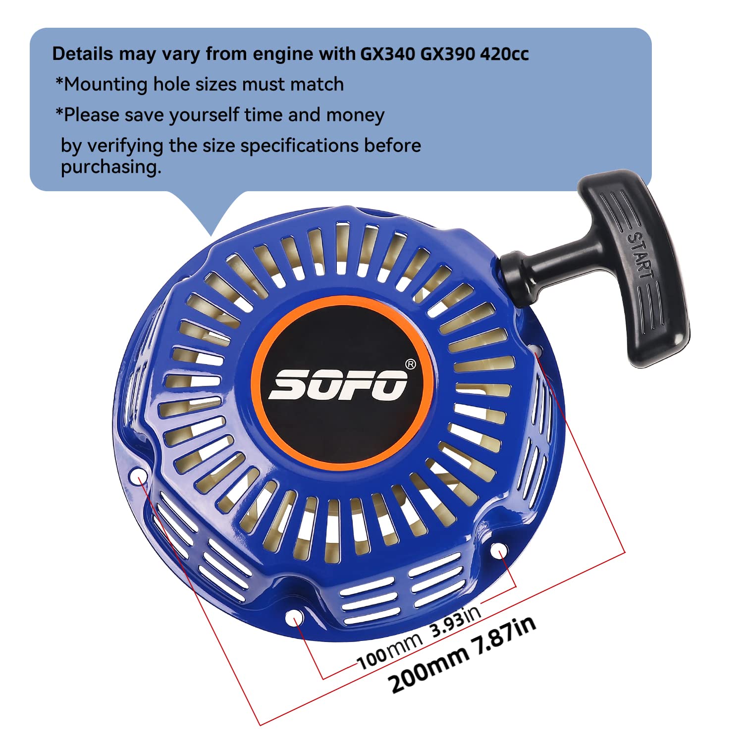 SOFO Honda GX390 Pull Cord Starter Pull Start Assembly