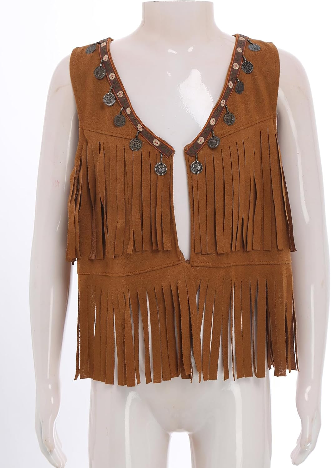 Kids Girls Western Cowboy Cowgirl Waistcoat Sleeveless Fringe Tassel Bohemia Style Outerwear Vest