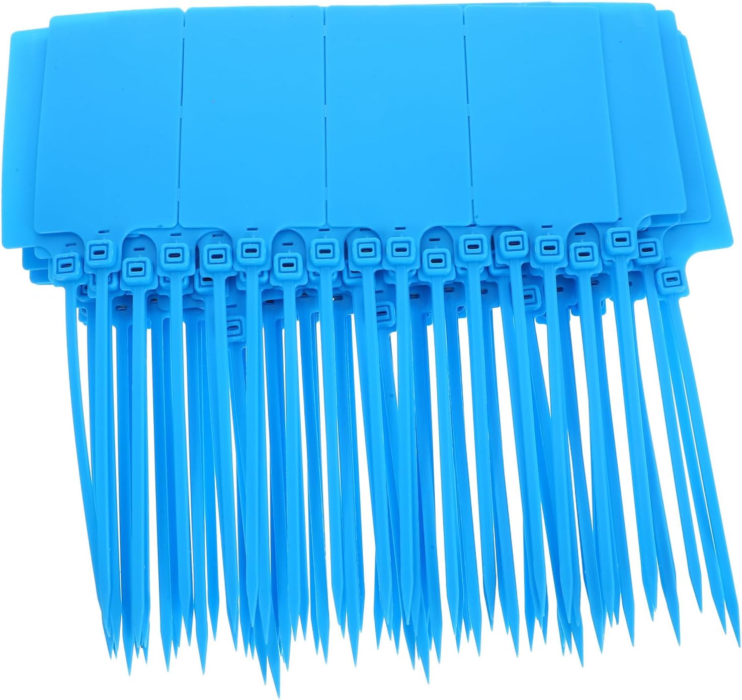YARNOW 100pcs Blue Shipping Labels Plastic Shipping Tags with Cable 5.8x100mm Sturdy Labeling Tags for Luggage and Cable Identification in Packaging