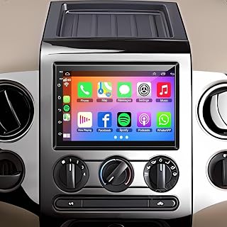 (8 코어 + 64G) 포드 2004-2014 F150/F250/F350 8코어, 7인치 QLED 터치 스크린 자동차 스테레오, 무선 카플레이/안드로이드 자동, GPS, Wi-Fi, 블루투스, FM, 후면, DSP, 안드로이드 15용 자동차 라디오