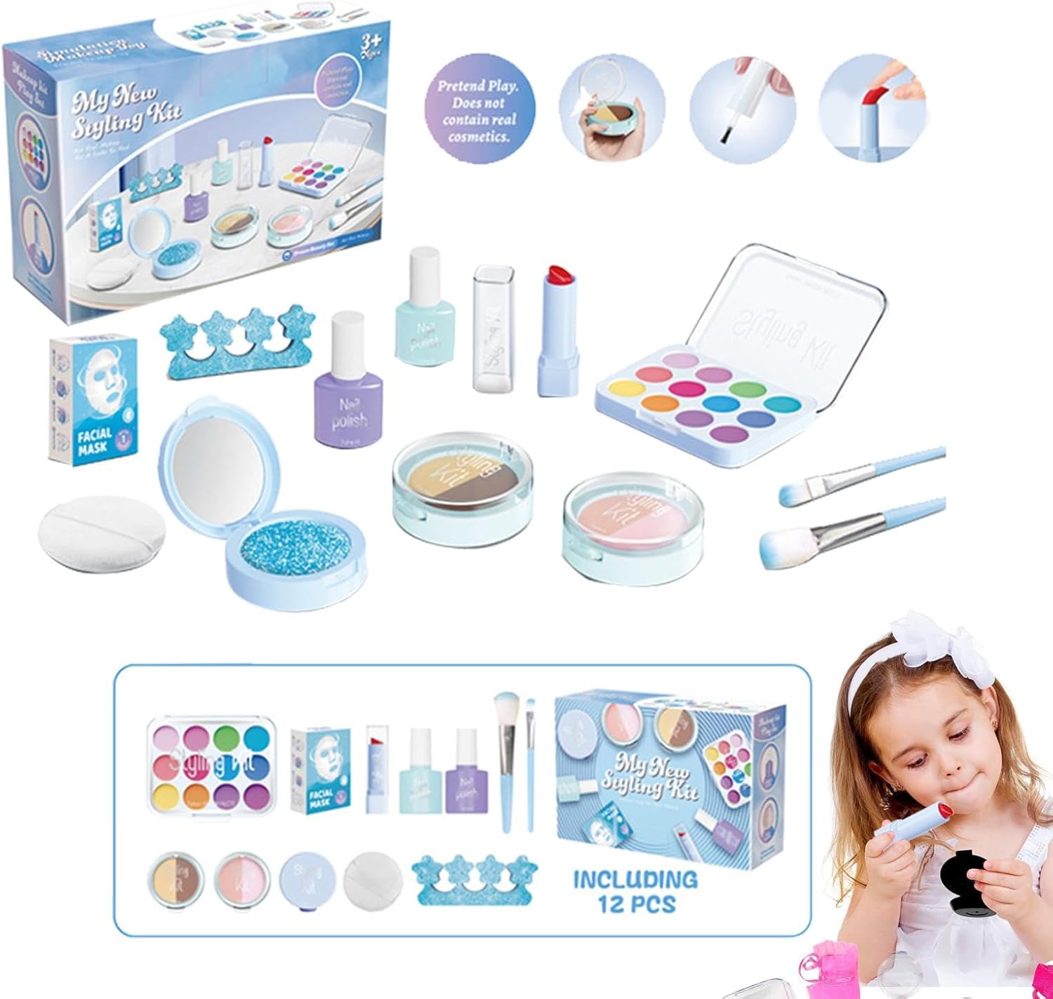 Play Makeup Set, Toy Cosmetic Set, Pretend Play Makeup Set