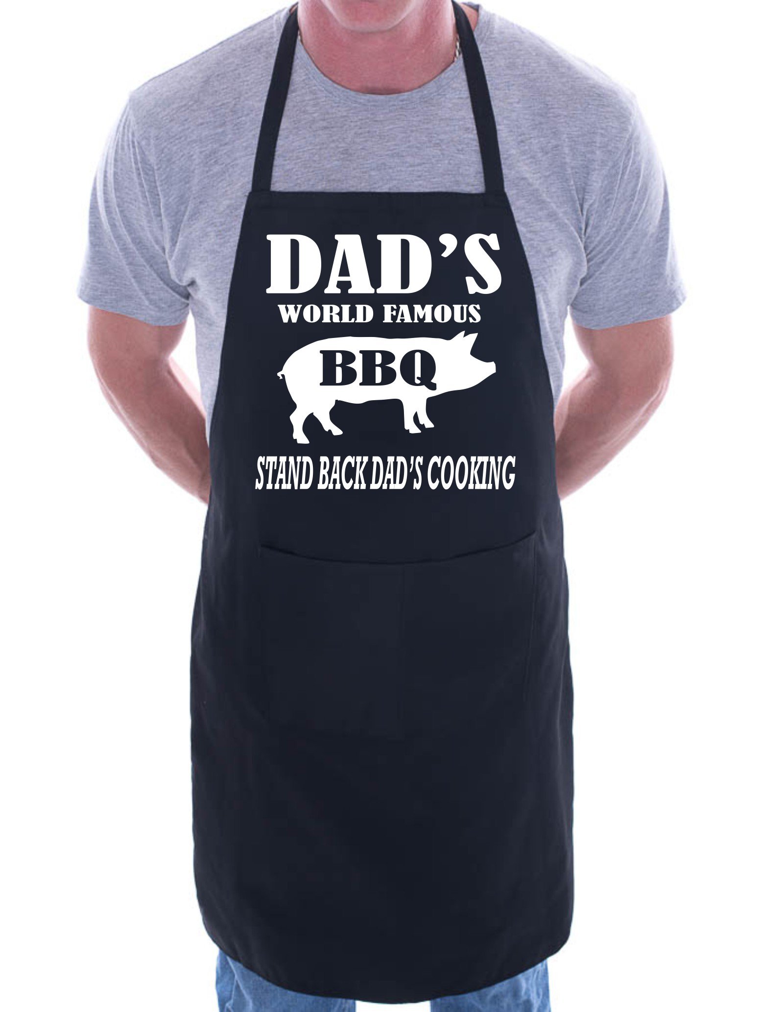 Print4u Men's Black Dad's Famous Barbeque Bbq Cooking Funny Novelty Apron