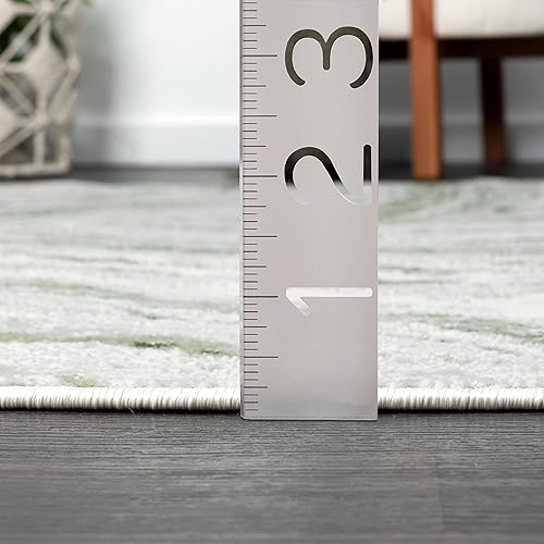 Miniatura 2 de Abani Atlas - Alfombra de área verde y gris, 5 x 8 pies, mármol abstracto, duradera, no desprende pelusa, fácil de limpiar