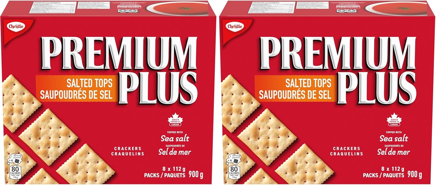 Premium Plus Salted Crackers, 900G, Baked in Canada (Pack of 2)