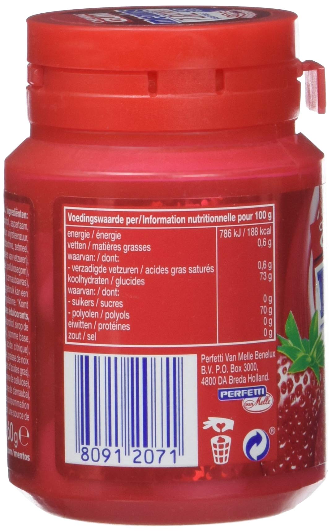 Mentos Gum pure fresh fraise set de 6 boîtes 360 g