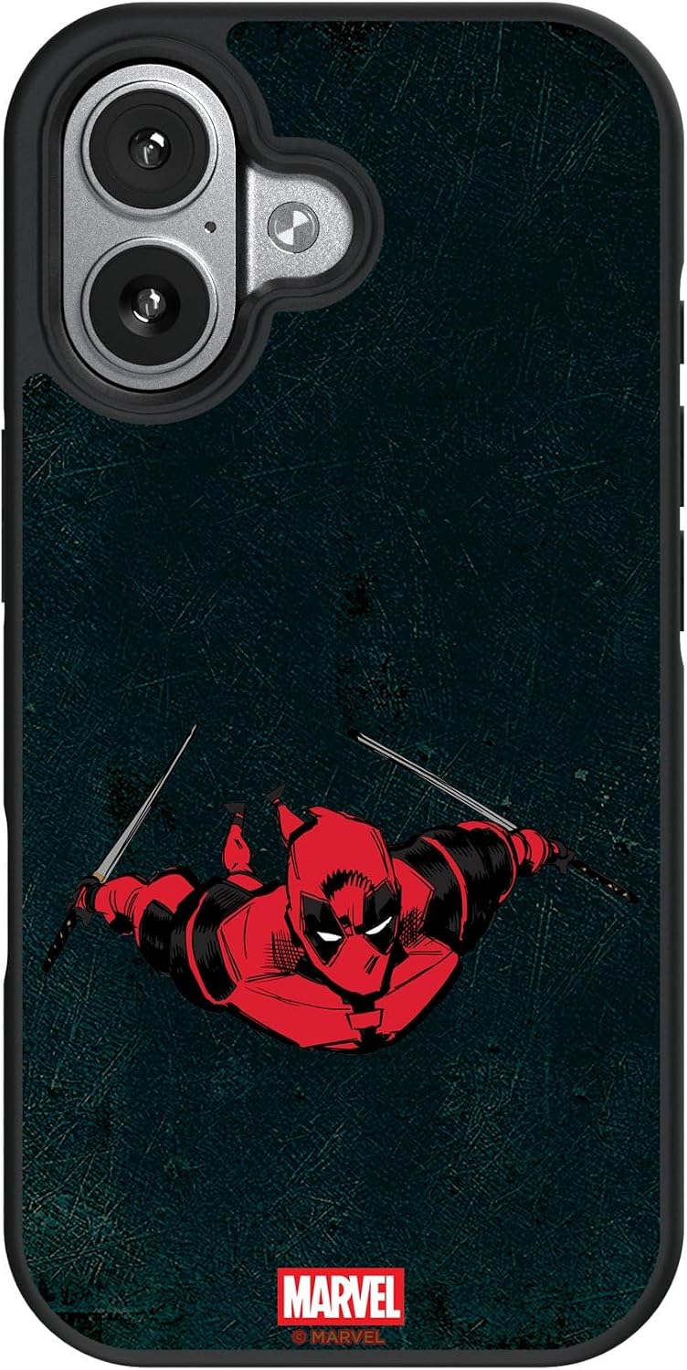 Keyscaper Marvel Deadpool Badge Bump Cell Phone Case for iPhone 17 Pro Max