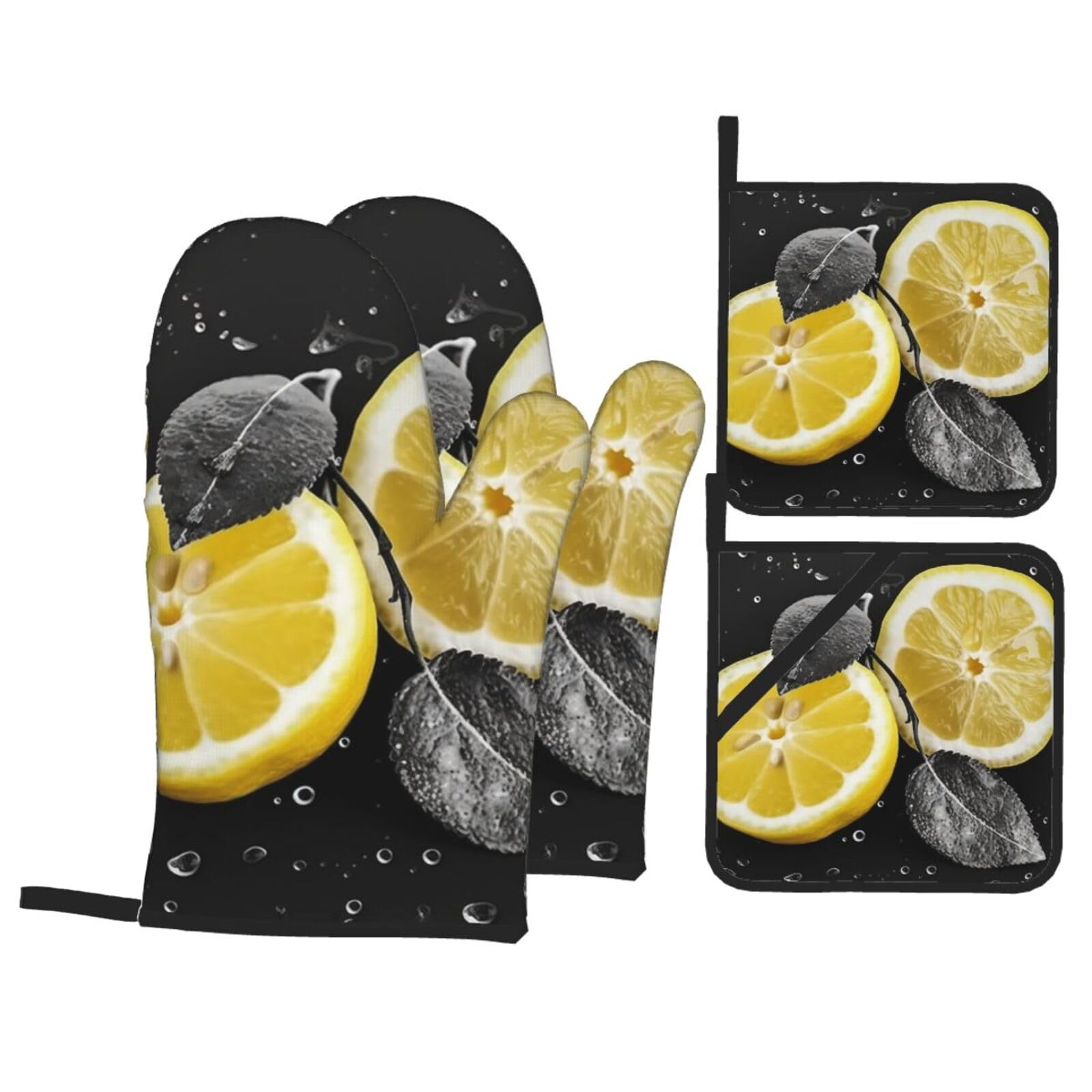 Lot de 4 maniques de cuisine avec gants antidérapants pour grill et barbecue en toute sérénité