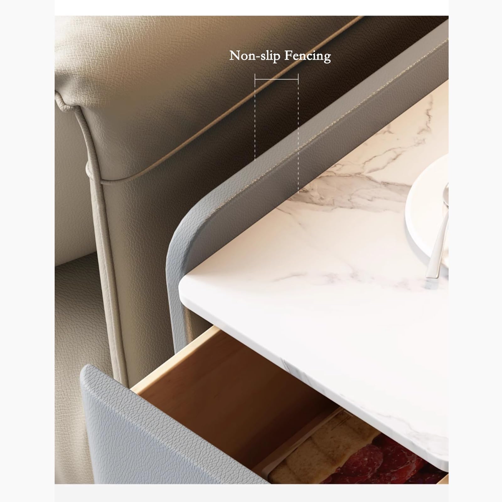 Generico Tavolino Stretto per Soggiorno, Mobiletto Portaoggetti con 2 Cassetti, Design Salvaspazio, Perfetto per Divano o Fessure, Ideale per Piccoli Spazi