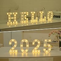 Vista 11 de Foaky LED Letter Lights Sign Marquee Light Up Letters Sign for Night Light Wedding/Birthday Party Battery Powered Christmas Lamp Home Bar