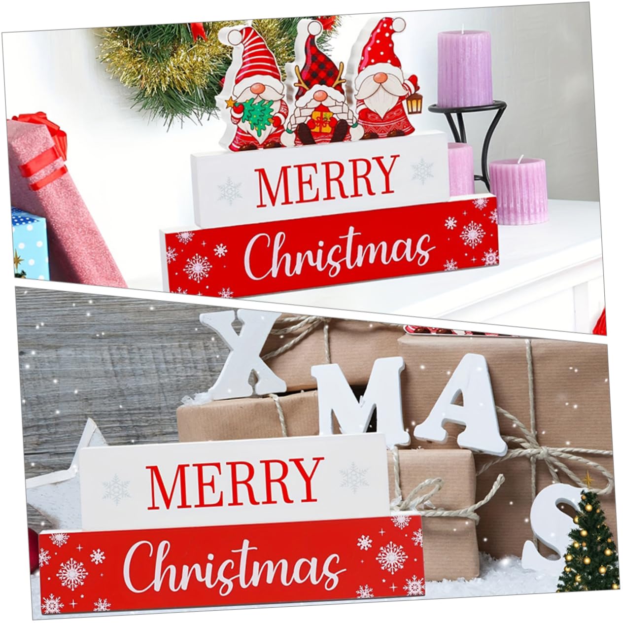 PRETYZOOM 5 Juegos christmas decorations adornos navideños decoraciones navideñas guirnalda Adornos de Navidad bandeja decoración de letrero de madera de navidad decoración de mesa de fiesta
