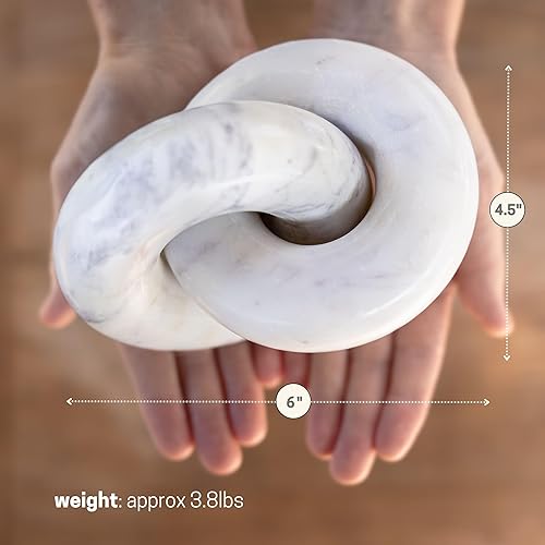 Miniatura 2 de Decoración de nudo de mármol, decoración de eslabones de cadena de mármol de 6 pulgadas, decoración de mármol, decoración de mesa de entrada,