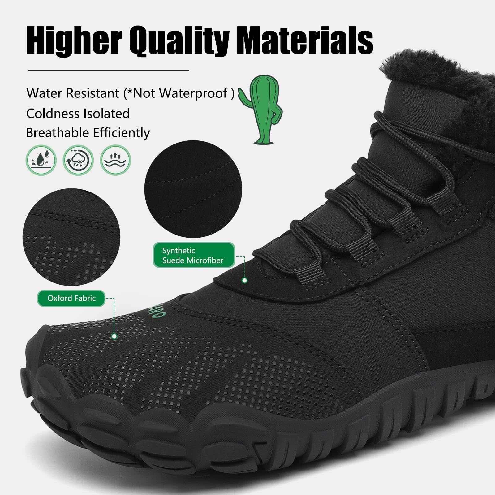 SAGUARO Barefoot Stivali Invernali Impermeabile Uomo Caldo Scarpe Inverno Donna Trekking Sneaker Outdoor Impermeabile