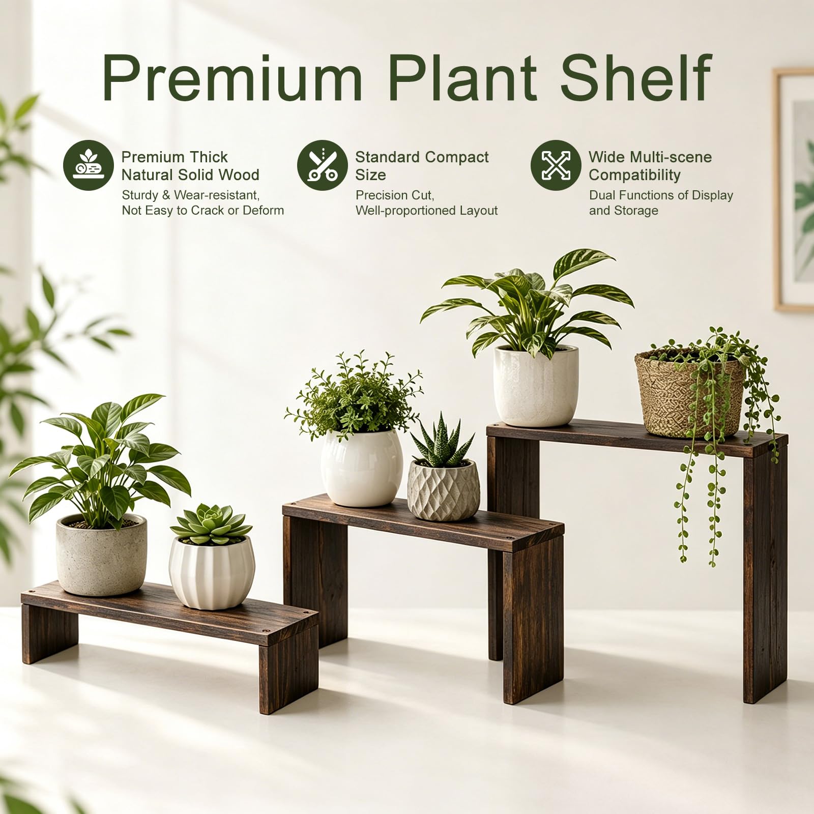 M METERXITY 1 ensemble de support pour plantes, 40 cm de long et 8 vis et tournevis pour fête, décoration, plantes, terrasse (couleur carbonisée)
