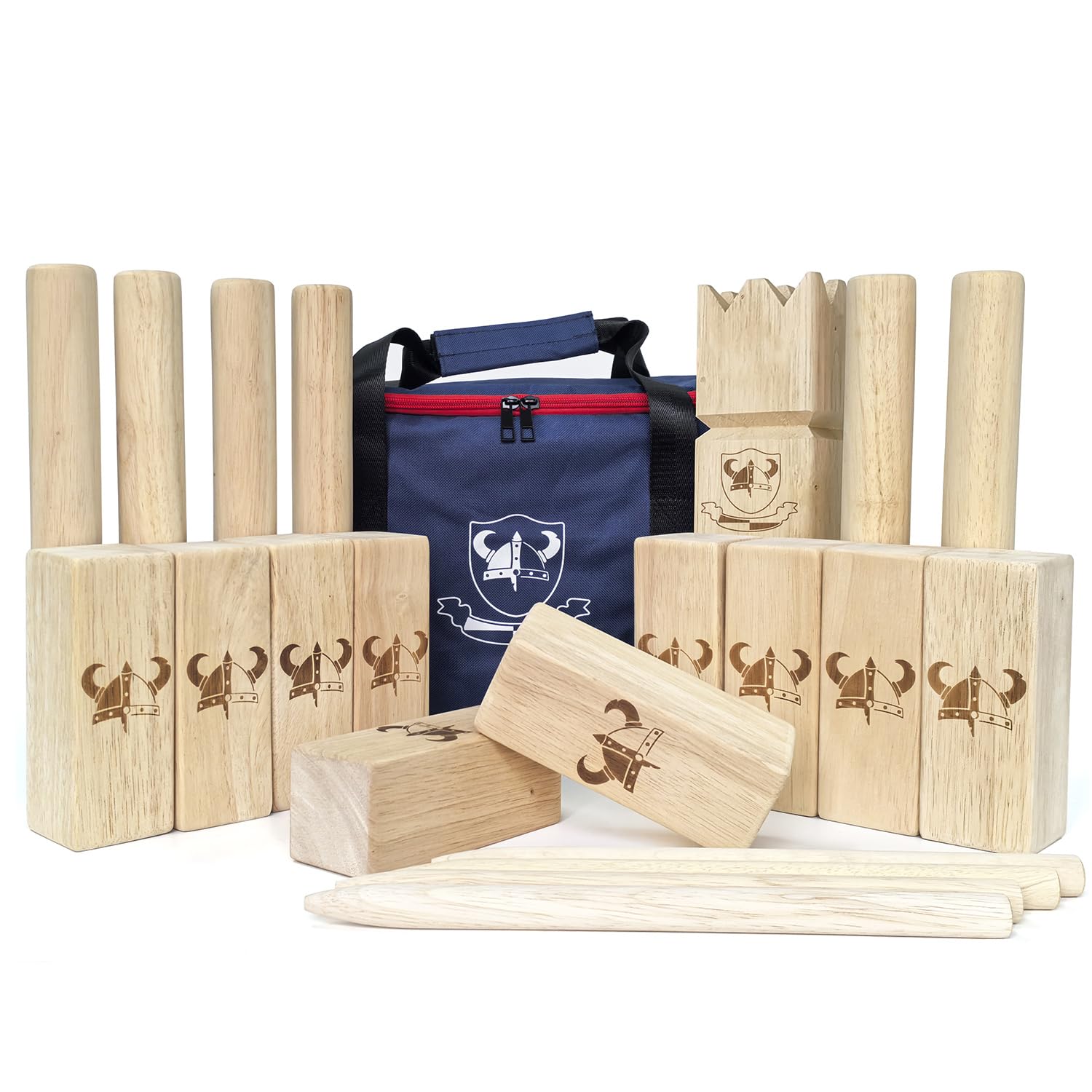Musashi角芯4剣ローズウッド&スネークウッド　他２本とキューケースセット JAC&MOK Kubb Rubberwood Game Set-Durable Wooden Blocks with