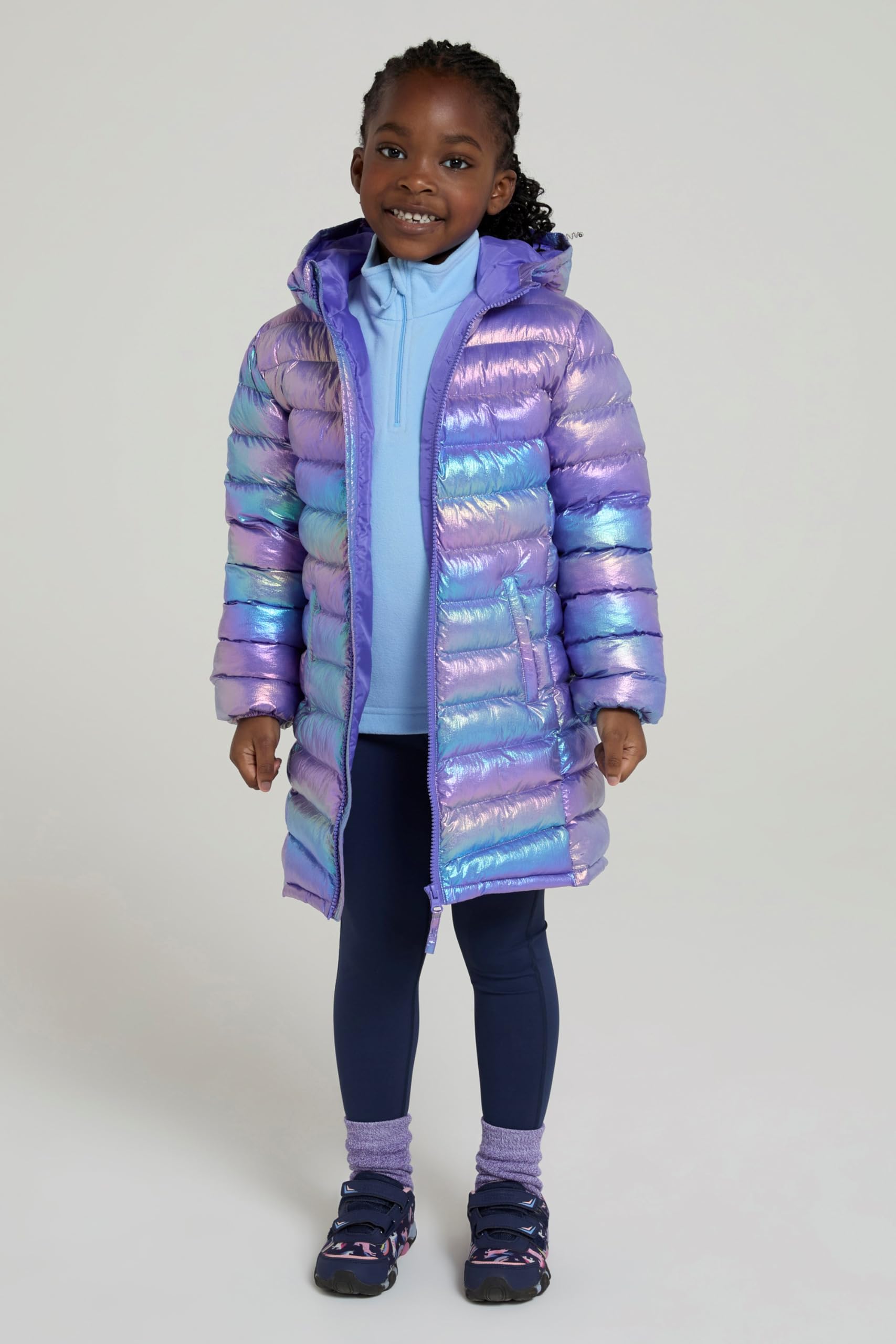 Mountain Warehouse Doudoune rembourrée Longue Florence pour Enfant - Capuche, Manteau léger, Doux, Chaud et isolé - pour Voyage et activités extérieures en Hiver Rose 11-12 Ans