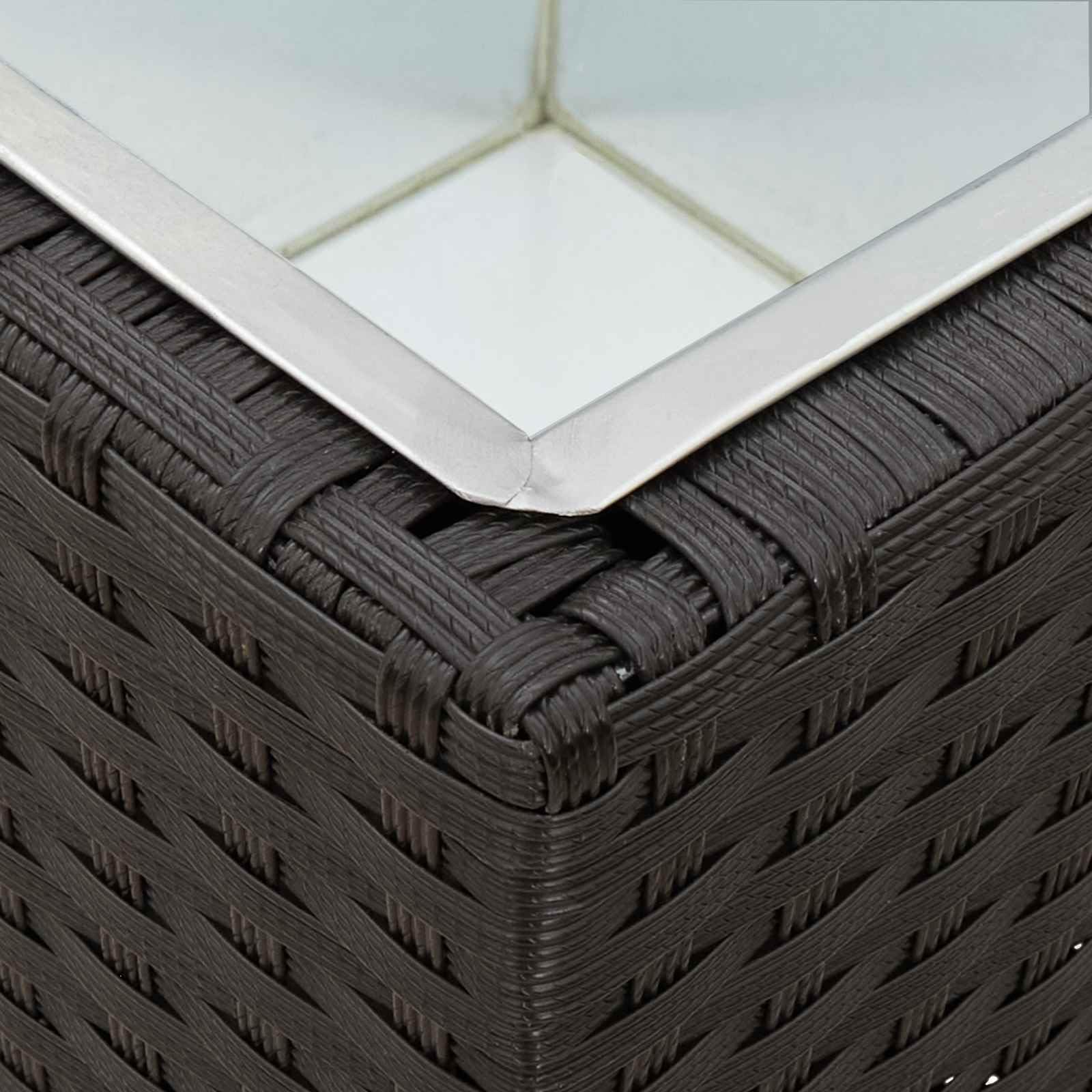 3er Set Pflanzkübel aus Metall Rattan-Optik Blumenkübel Schwarz | Stilvolle Blumenständer für Terrasse und Garten mit herausnehmbaren Innentöpfen für mühelose Pflanzenpflege.