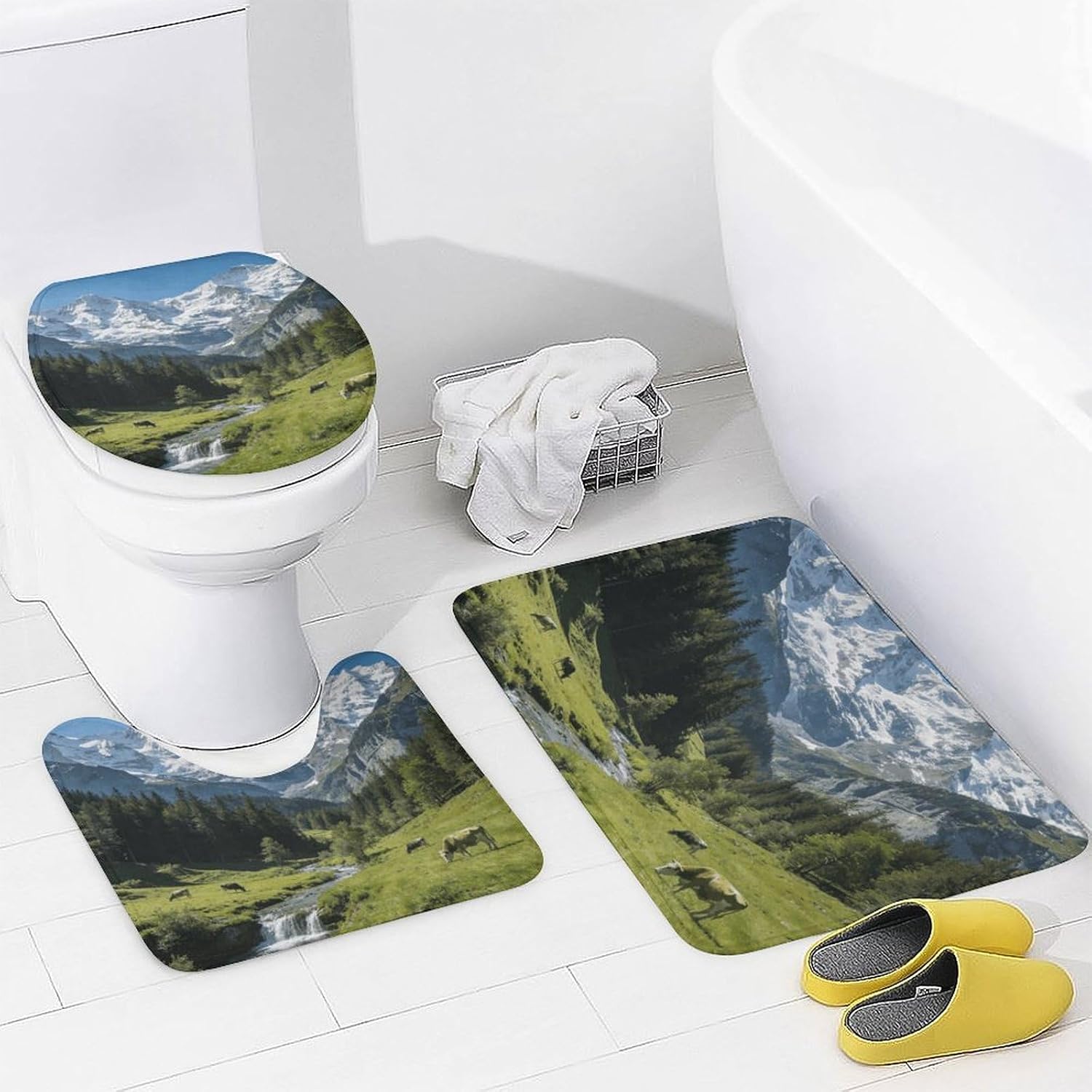 LucerneNon-Slip Bath Rug Set 4 Set