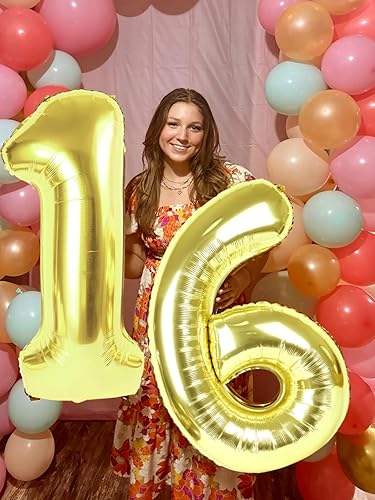 Vista 239 de Globos de números 0 de 40 pulgadas, globos negros de números para números 10, 20, 30, 40, 50, 60, 70, 80, 90, 100, globos de números 10, 20, 30, 40
